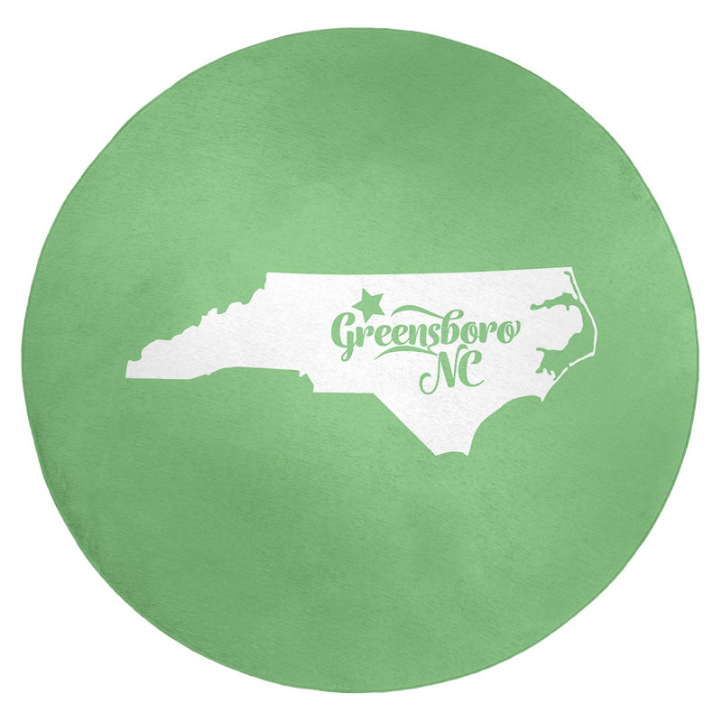 Tapis de poly-chenille greensboro north caroline, Rond 5 pi