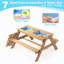 Table de pique-nique en bois pour enfants 3 en 1 avec parasol, sable et mer convertible, certification ASTM et CPSIA-601704805