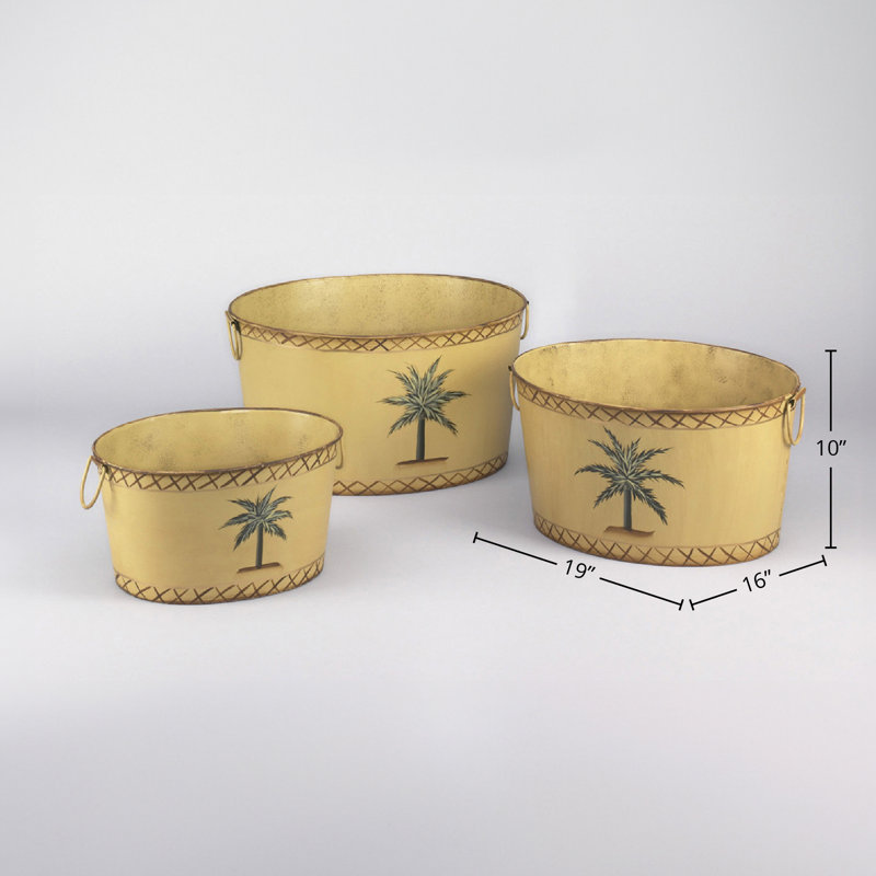 Ensemble de pots à fleurs en métal 3 pièces Huron