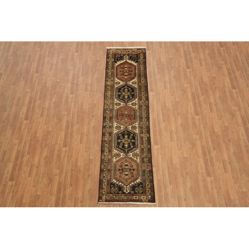 Geometric Wool Runner Rug 2x10