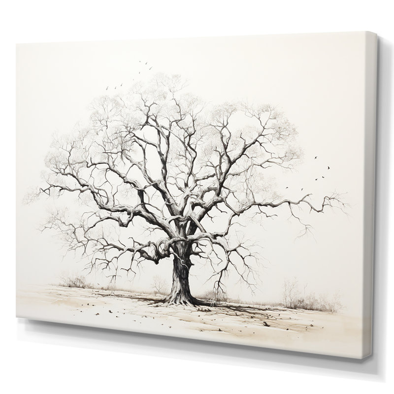 Arbre africain, minimalisme III, sur toile, Toile tendue, H 30 po x l 40 po x P 1,5 po