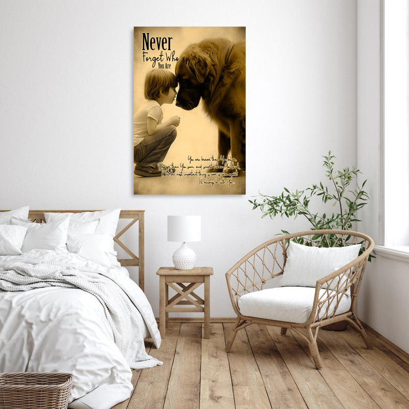 «Kynnidi Dog Never Forget Who You Are», impression sur toile, H 14 po x l 11 po x P 1,25 po