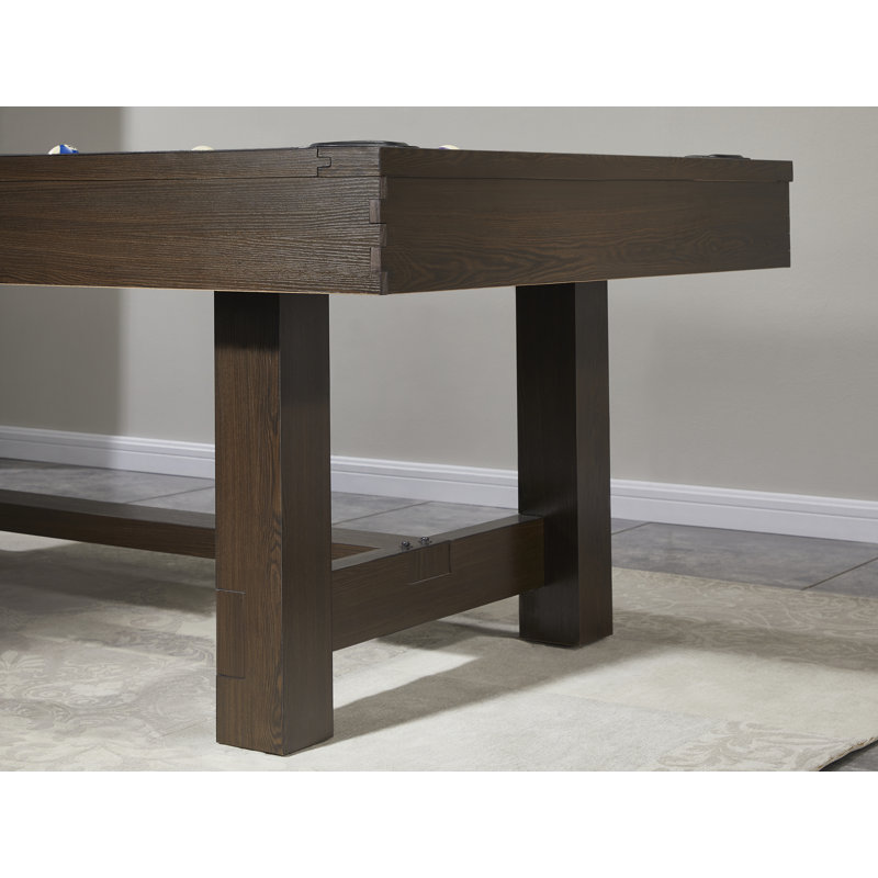 Wilson 7' Dark Wood and Black Felt Pool Table