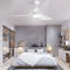 Ventilateur de plafond moderne à 3 pales de 52 po avec lumières DEL et télécommande Lakenzie, blanc-741093365-759632744