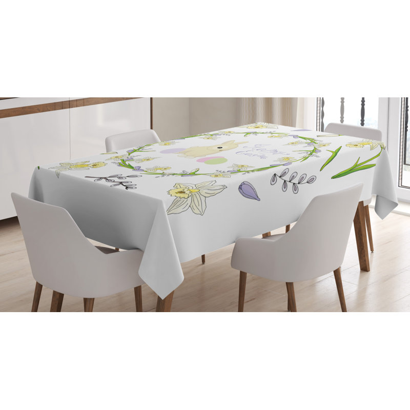 Floral Easter Tablecloth, 70" L x 52" W