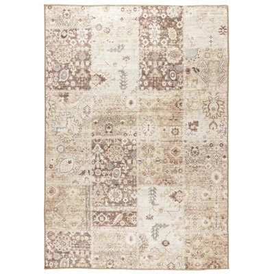 Patched Up Stitched Power Loomed Polyester Patchwork Indoor Area Rug
