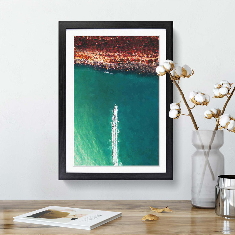 Boat in Abstract - Picture Frame Graphic Art Print, Black Framed, 65cm H x 48cm W x 2cm D