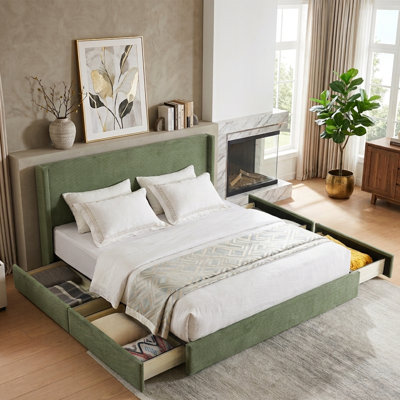 Lit plateforme tapissier Modern