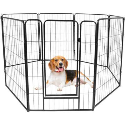 Confote Dog Playpen Pet Dog Fence 8 Panel 27 inch Foldable Exercise Pen Outdoor Metal Pet Fence Barrier Kennel 