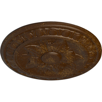 Endurathane Exeter Ceiling Medallion, 17 3/4"OD x 1 1/8"P (Fits Canopies up to 3 1/8"), Hand-Painted Root Beer Crackle Finish