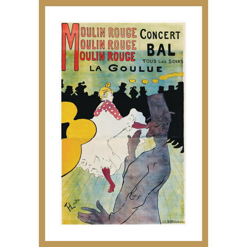 «Moulin Rouge La Goulue» par Henri de Toulouse-Lautrec, impression giclée encadrée, H 41,5 po x l 28,41 po