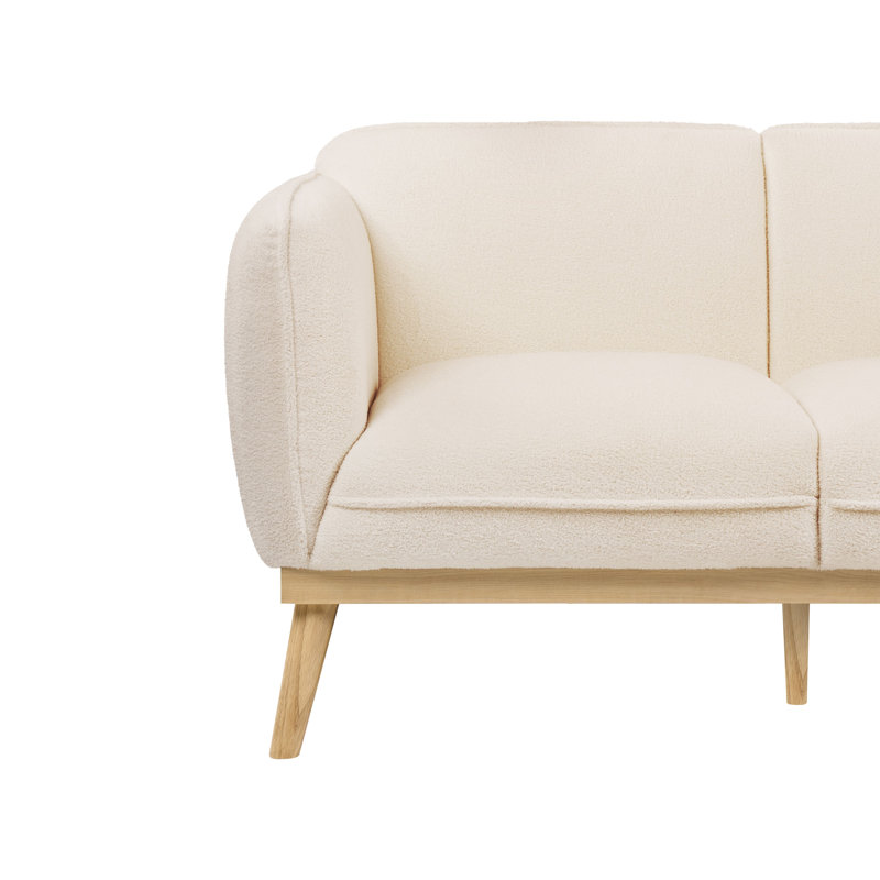 Sofa 2 Seater Tamirra Boucle Light Beige, Beige Boucle