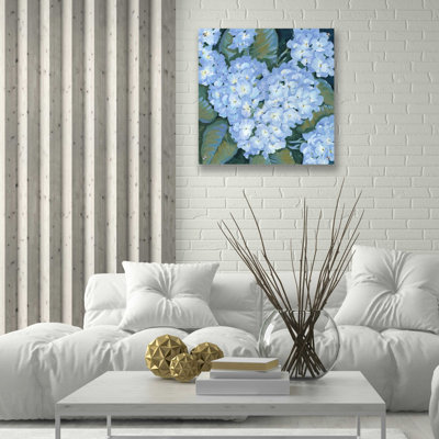 " Epic Art 'Blue Hydrangeas II' By Tim O'Toole, Acrylic Glass Wall Art, 24"x24" " by Tim O'Toole
