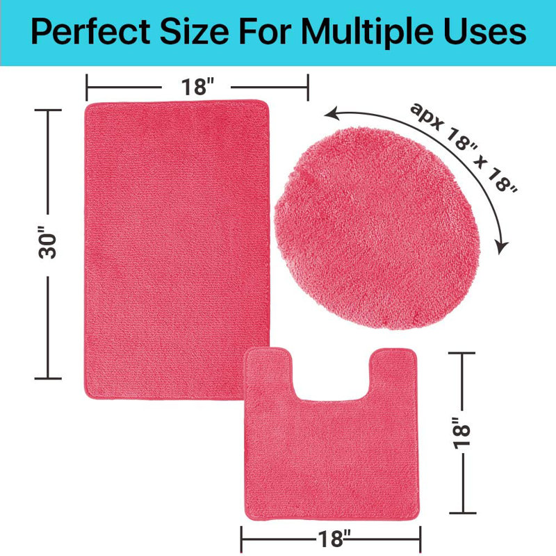 Ensemble de tapis de bain Mckeel, Rose