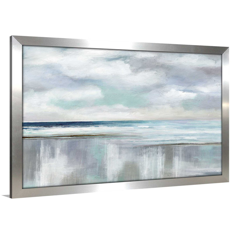 « Sunrise » de Nan, reproduction, H 33,5 po x l 49,5 po x P 1 po, Encadrement argenté