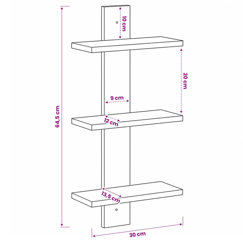 Engineered Wood Wall Shelf, White