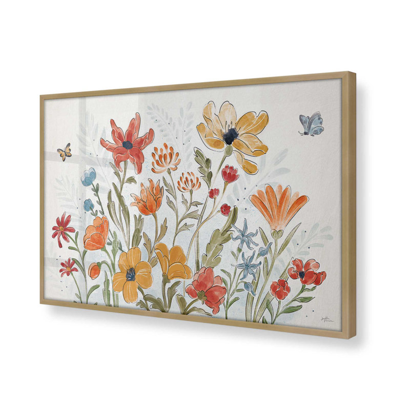 «Garden Melody In Bloom», Cadre doré brossé, H 13,25 po x l 13,25 po