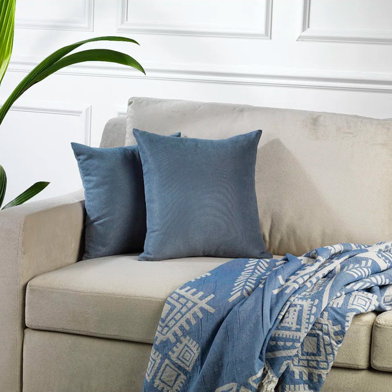 Decorative Throw Cushion Covers, 26" H x 26" W, Sky  Blue