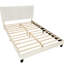 Lit plateforme blanc - Rails latéraux Élégant tissu respirant pour chambre à coucher-280975436