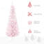 Arbre de Noël artificiel enneigé 5 pi, arbre de Noël mince avec branches réalistes et base en plastique pour décoration d'intérieur, rose
