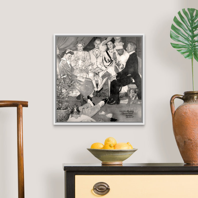 Murder Mystery, art mural sur toile, H 22 po x l 22 po x P 1,75 po, Cadre flottant blanc
