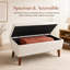 Banc repose-pieds rectangulaire de 42 po en Twill avec pieds en bois, repose-pieds pour le salon et la chambre à coucher-130905382