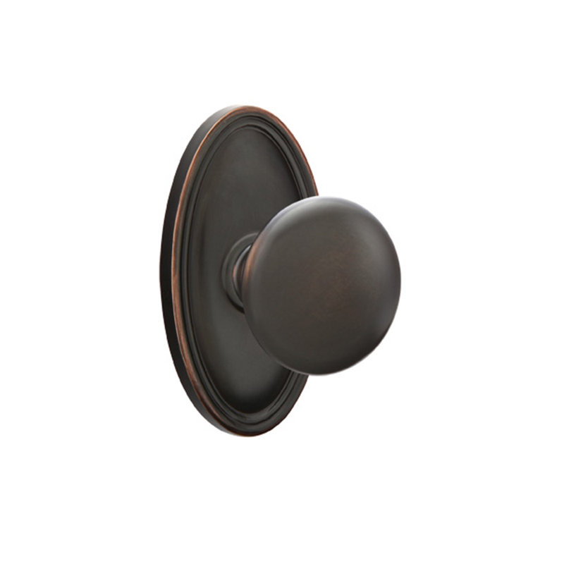 Passage Providence Knob with Oval Rose, Oil Rubbed Bronze