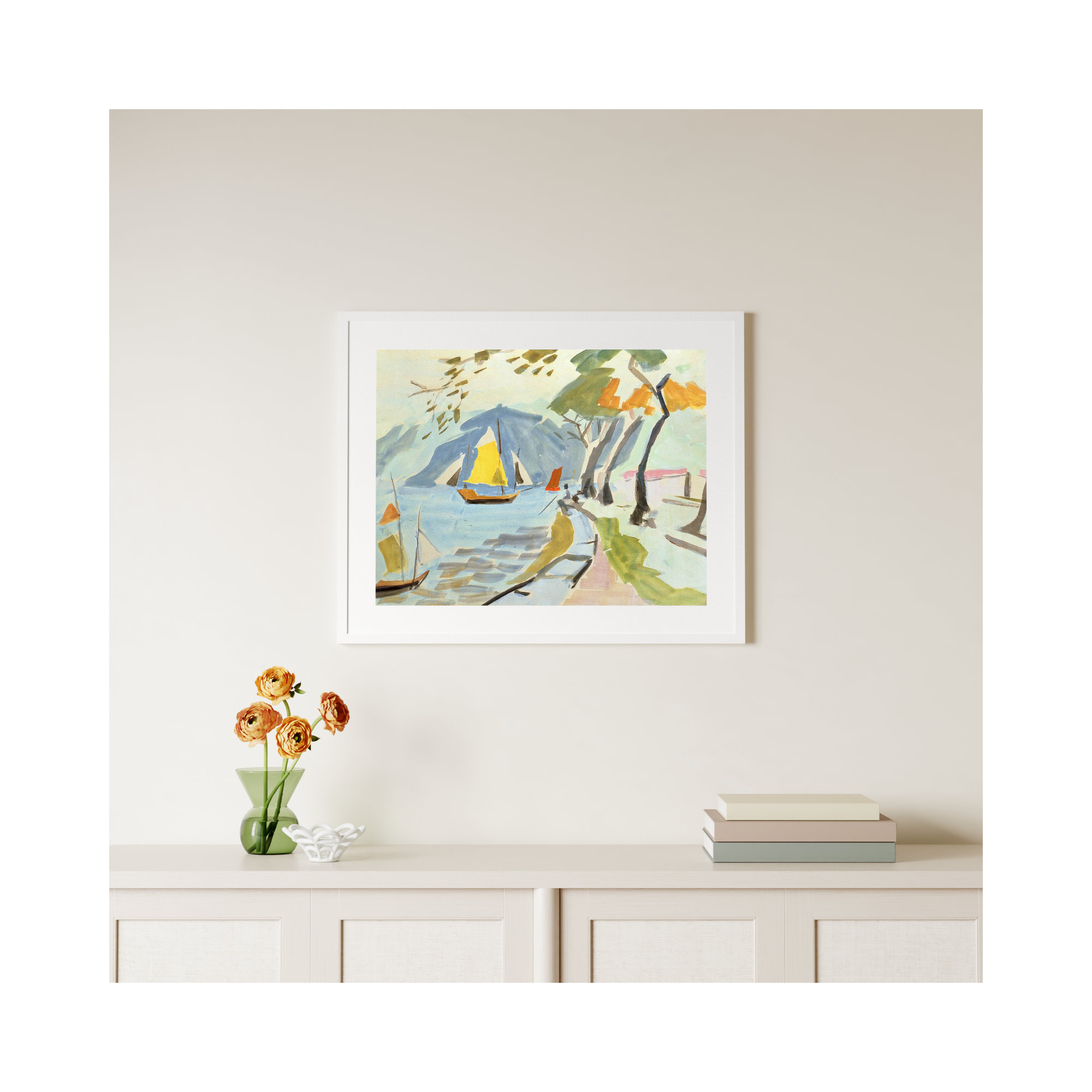 Macau Shoreline Framed On Paper by Anne Durham Print, White, 27" H x 33" W x 1" D