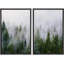 «Morning Mist Green Pine Tree Forest Nature Landscape», impression sur toile, 2 pièces-119460611-92285250-92285247