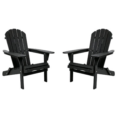 Solid Wood Folding Adirondack Chair, Embossed Wood Grain Patio Lounge Chair, Double-coated Weather-resistant, Half Pre-assembled For Garden Backyard Patio