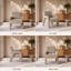 Fauteuil d'appoint moderne en velours COLAMY AURA, fauteuil lounge rembourré, gris pâle, ensemble de 1/2-137137826