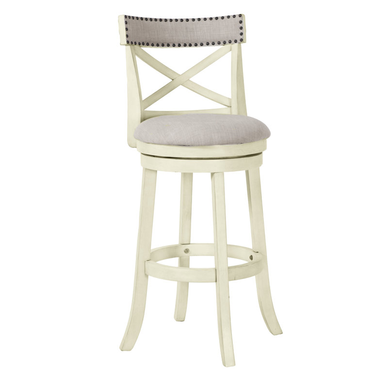 Tabouret de bar pivotant 29 po Kopasz, Blanc antique, Ivoire