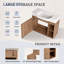 Meuble-lavabo mural 28 po avec lavabo en céramique blanche et porte à fermeture en douceur, emballage KD-559139684-559139685