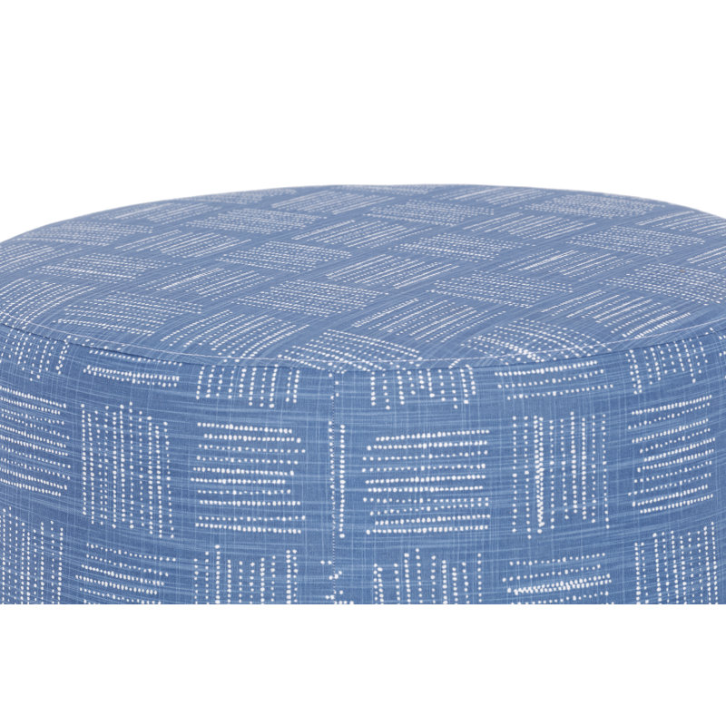 Repose-pieds standard rond 22 po Meila, 100% coton froid / blanc / bleu