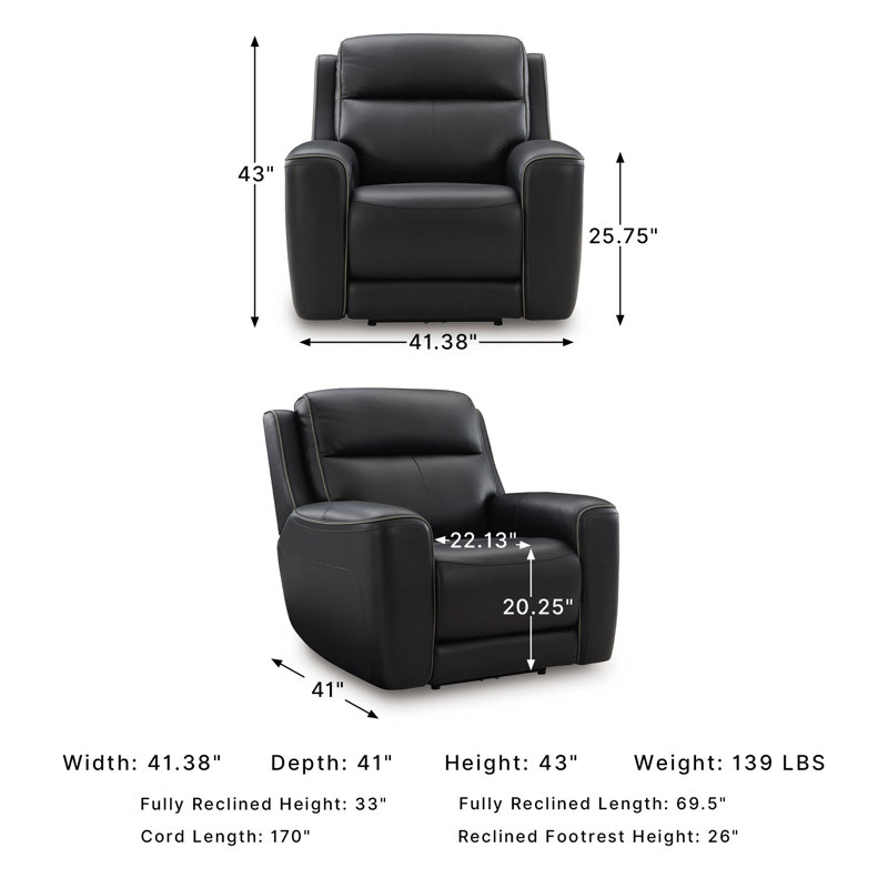 Fauteuil inclinable électrique Val divia, Noir