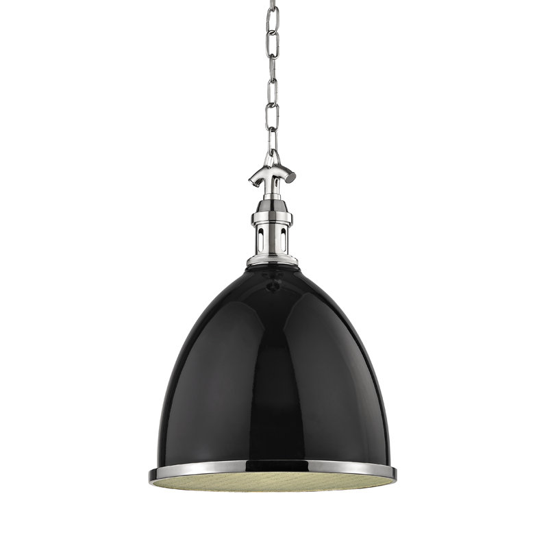 Viceroy 1 Light Pendant, 17.75" H x 12.75" W x 12.75" D, White/Aged Brass, Aged Brass