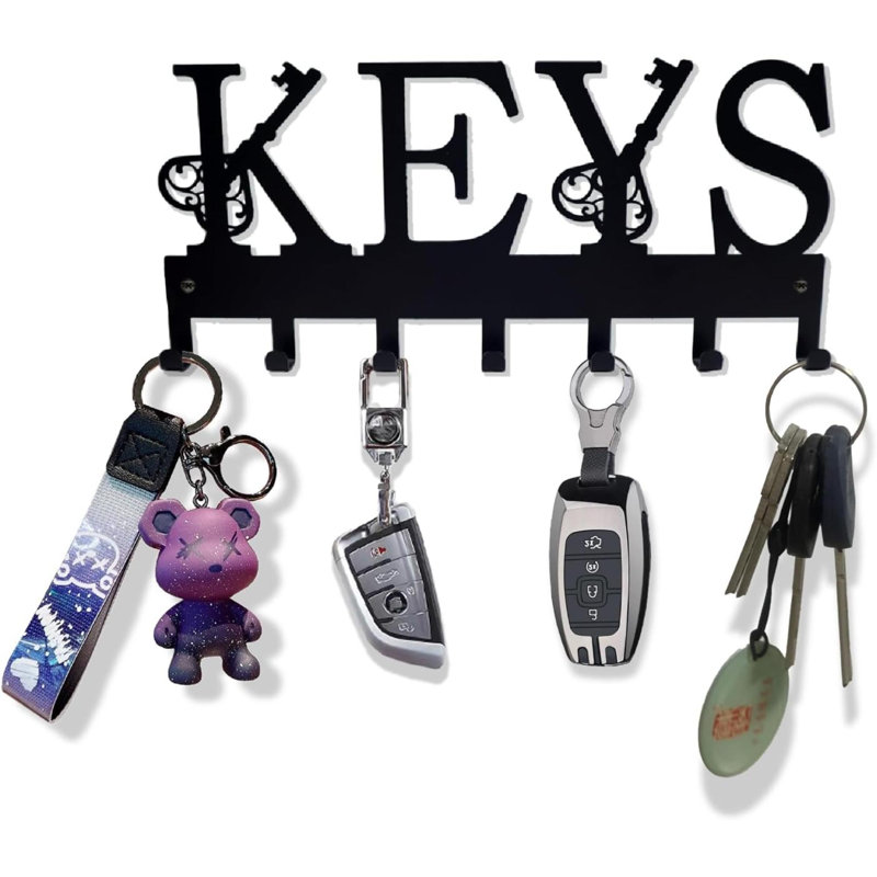 Aeddan Metal Wall Organizer with Key Hooks