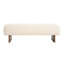 Banc rectangulaire revêtu de lin beige, avec conception, éponge élastique à haute densité et pieds en bois d'hévéa avec assise confortable, mousse polyvalente dense