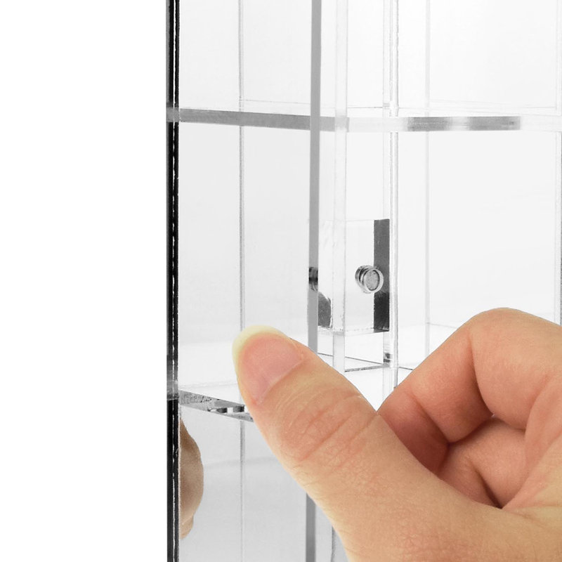 Clear Acrylic Wall-Mounted Display Case with Mirrored Back