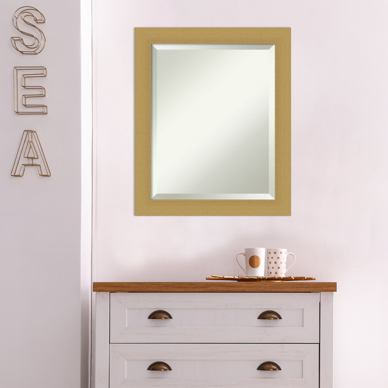 Arturas Flat Wall Mirror, 23.5" x 19.5", Dark Gray