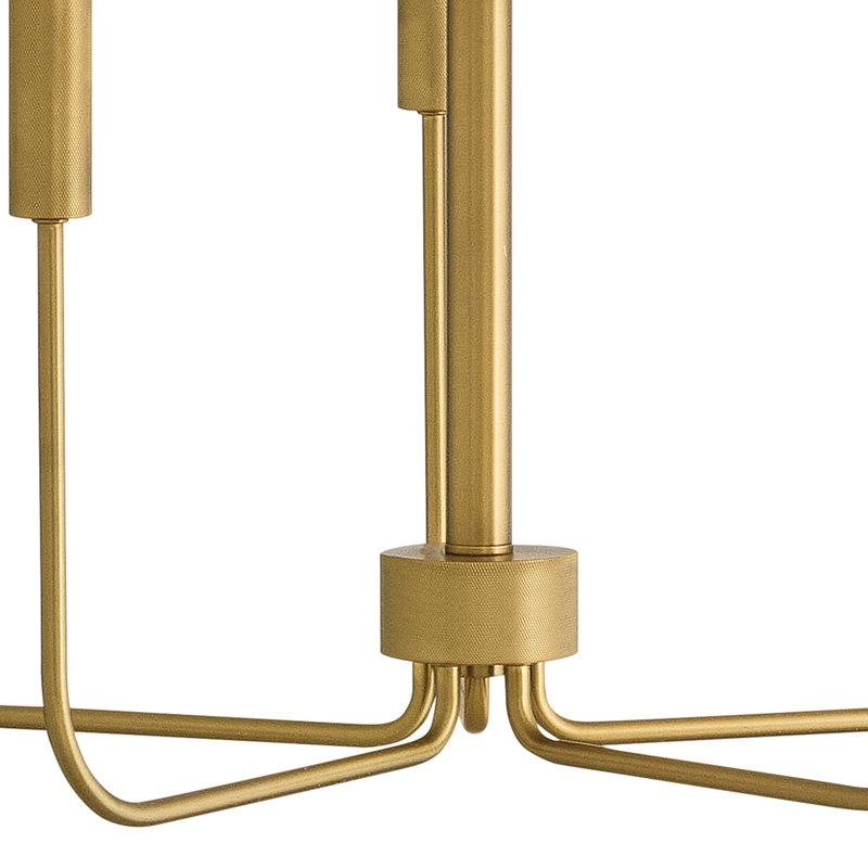 Austen 5-Light Exposed Bulb Single Tier Chandelier, Gold