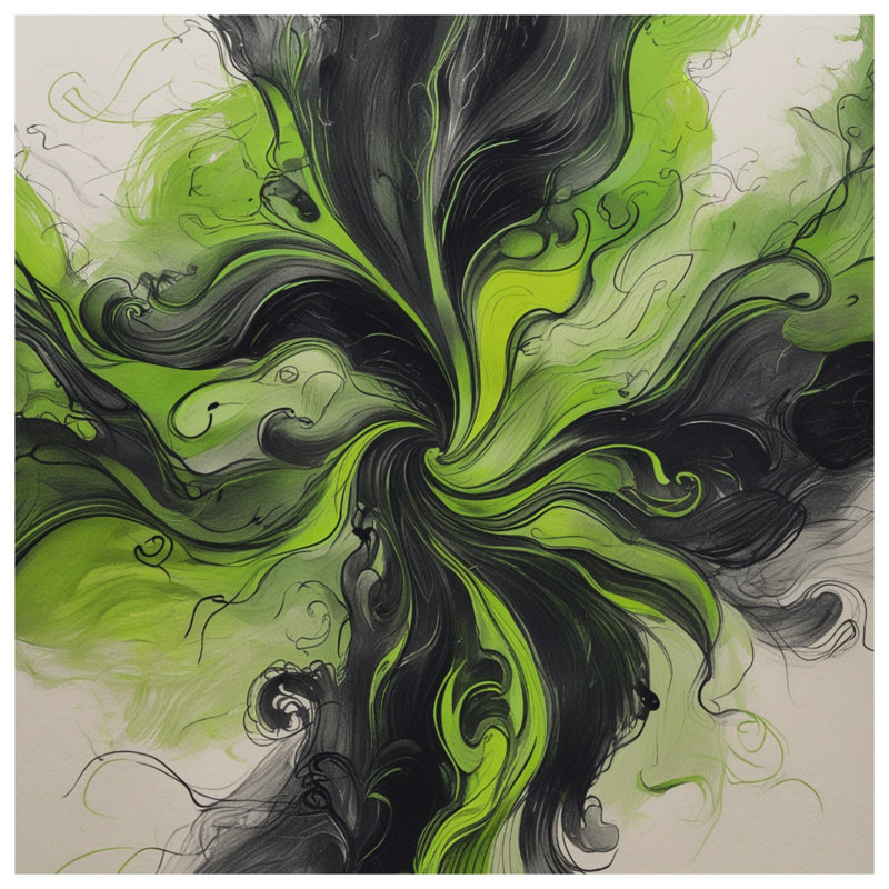 Housses de couette tourbillonnantes à motif abstrait vert, Grand lit