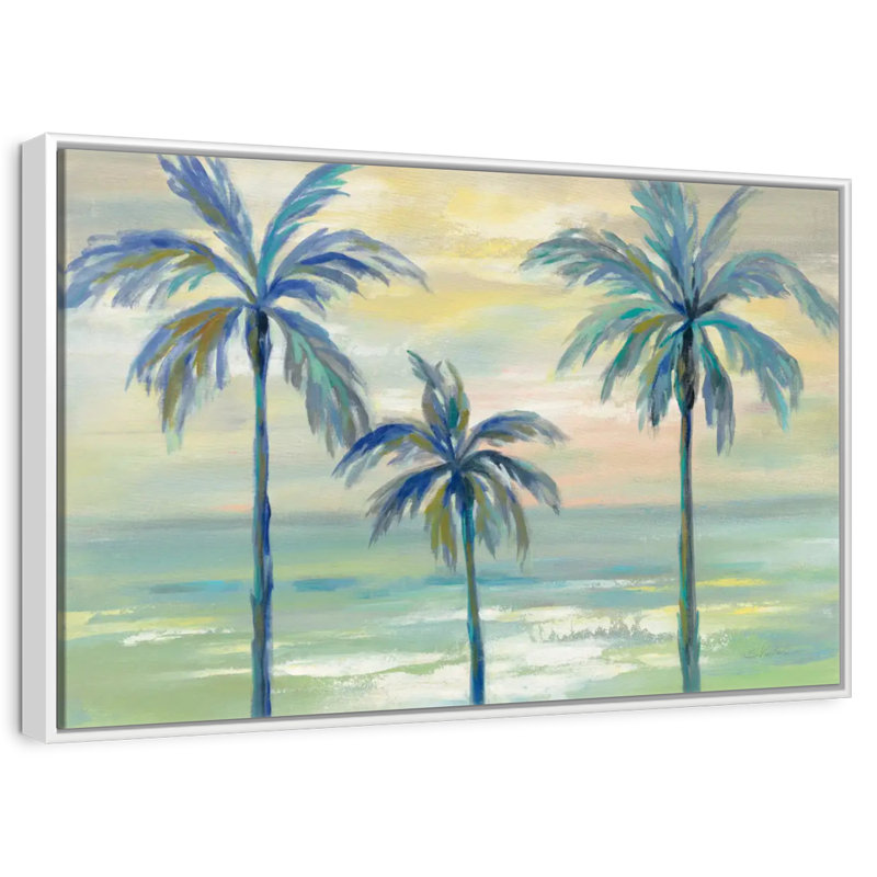 Paumes marines, Cadre flottant blanc, 37 po x 25 po