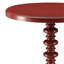 Table d'appoint ronde rouge en bois avec base envoûtante pour la vie en piédestal