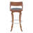 29" Swivel Gray Faux Leather And Walnut Wood Bar Stool