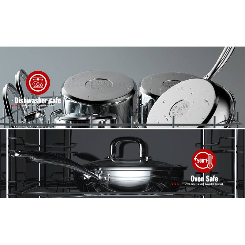 3-Quart Stainless Steel Saucepan with Glass Lid