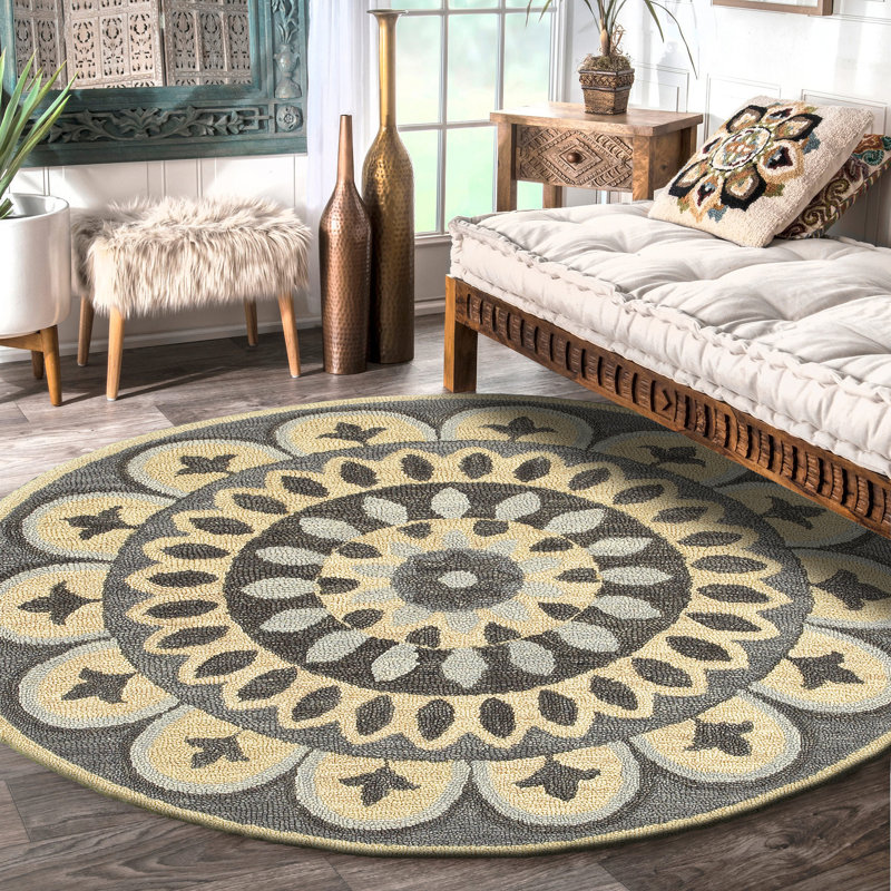 Tapis en laine touffeté à la main Elmbridge, Rond 4 pi