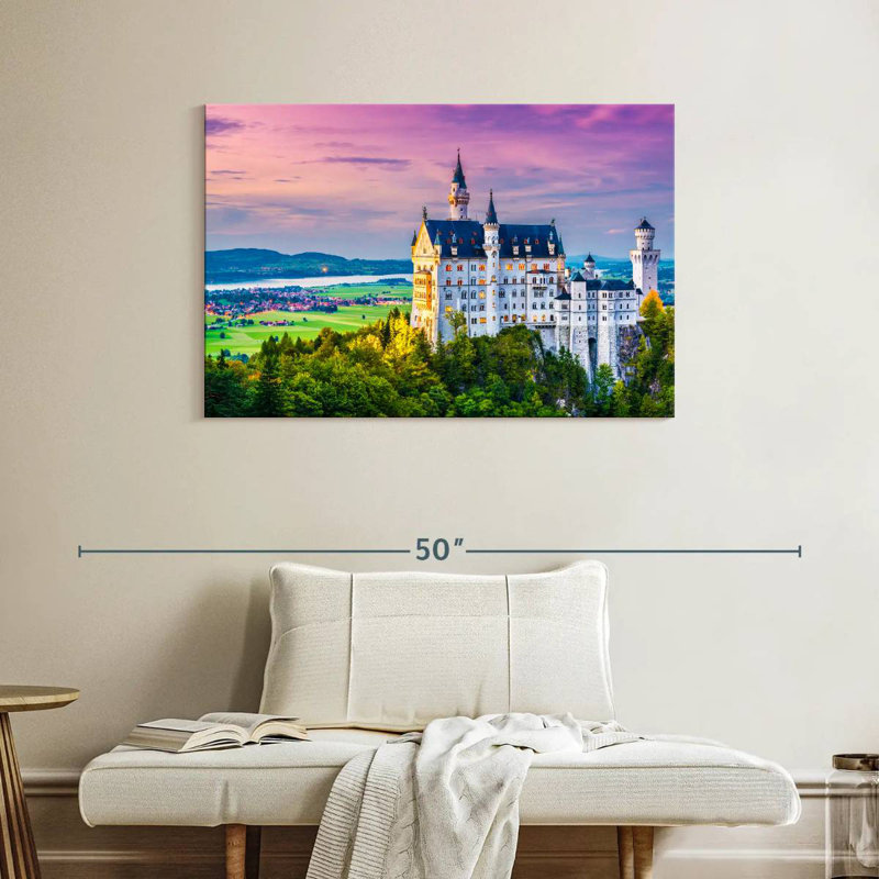 Paysage de château Lilie Neuschwanstein, H 26 po x l 39 po