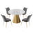 Magallanes 4-Person Round Marble Table Velvet Chairs Dining Set-1463240003-1463240056