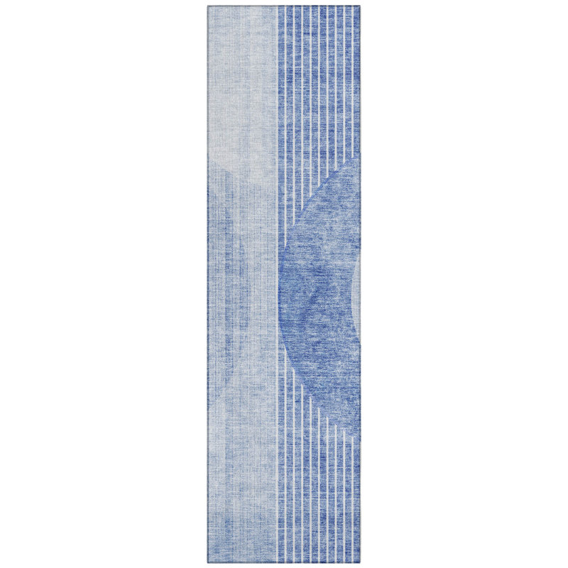 Washable Striped Indoor / Outdoor Rug, Runner 2'3" x 7'6"
